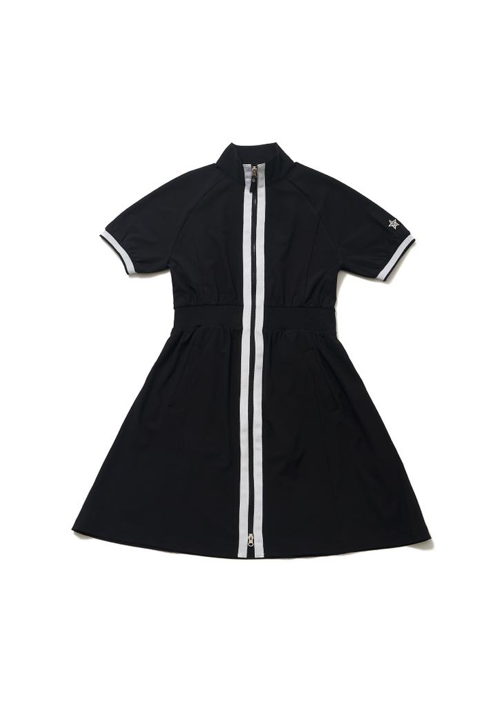 BLUDOT Open Windbreaker Short Sleeve Dress_Bk