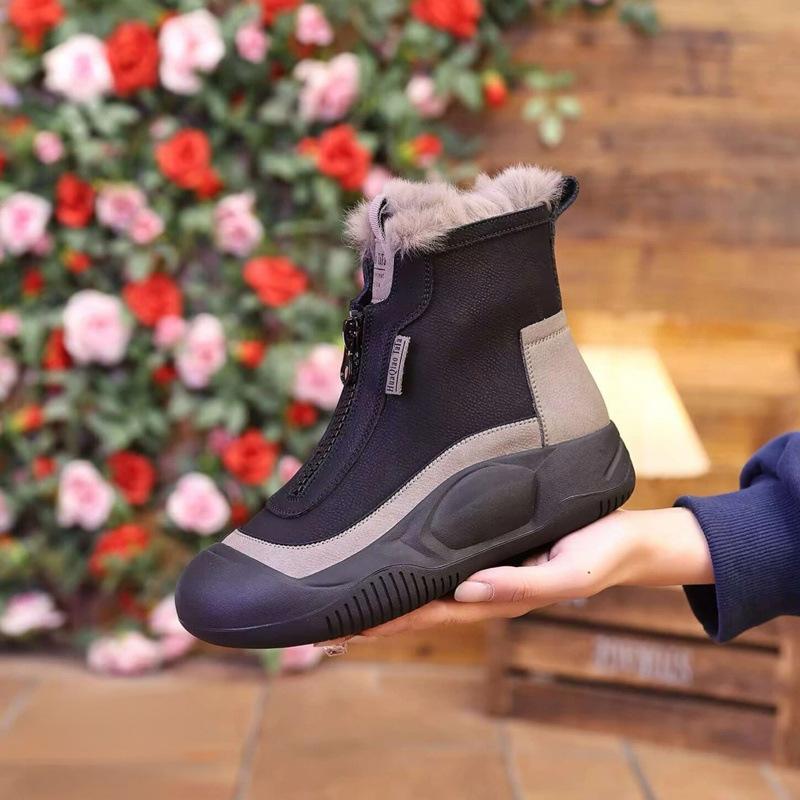 Snow Boots Women's Non-slip New Winter Velvet Thickened Waterproof Casual Warm Cotton Shoes Women's Short Boots Thick Sole