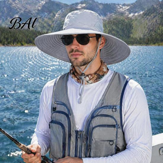 Windproof Hat for Riding Sun Men And Women, Breathable Wide Brim Fishing Outdoor Work Hat, UV Protection Cap Camping Hiking Gardening