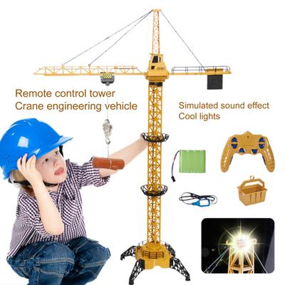 RC Tower Cranes Toy with Light 6CH 680-Degree Rotation Simulation DIY Scene