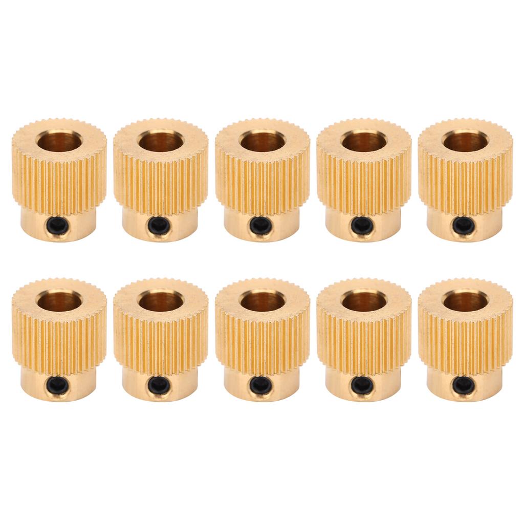 10pcs 40 Tooth Brass Drive Gear Feeding Gear Wheel Extrusion Gear for 3D Printer Extruder
