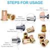 200Pcs 1/4"-20 UNC  ,  Plated Carbon Steel Threaded  Insert Ert Riv Kit
