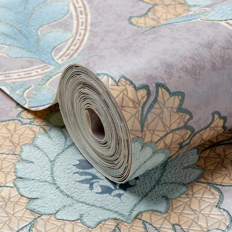 European Style Wallpaper Thickened Deer Skin Velvet Bedroom Living Room 3D Non-woven Fabric Wallpaper Home Decor Papel De Parede