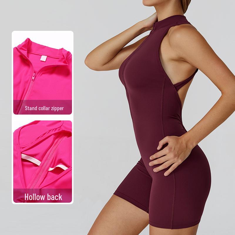 Women's Spring High-Intensity Sports Yoga Bodysuit - Beautiful Back, Hip-Lifting, Tight-Fitting with Zipper