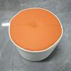 Nordic Faux Leather Round Stool, Small Pouf Ottoman for Sofa, Light Luxury Doorstep Shoe Changing Stool, Household Low Soft Seat