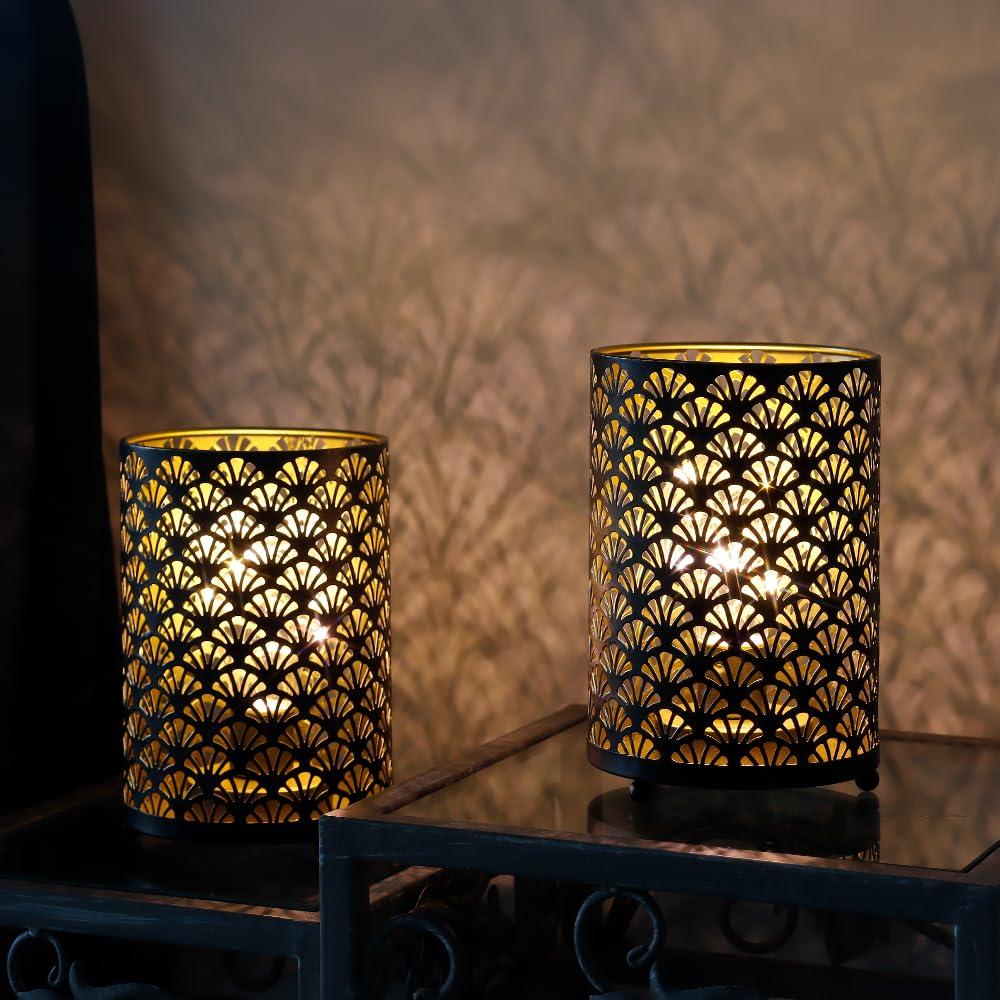 TRIROCKS Two-Piece Table Lamp, 16cm Tall, Metal, Stylish Ambient Lighting with Fairy Light Bulbs, Perfect for Patios, Garden Parties, Indoor and