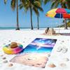 Romantic Beach Heart Microfiber Beach Towel 2D Flat Printed Waterproof Sandproof Travel Bath Towel For Seaside Holiday