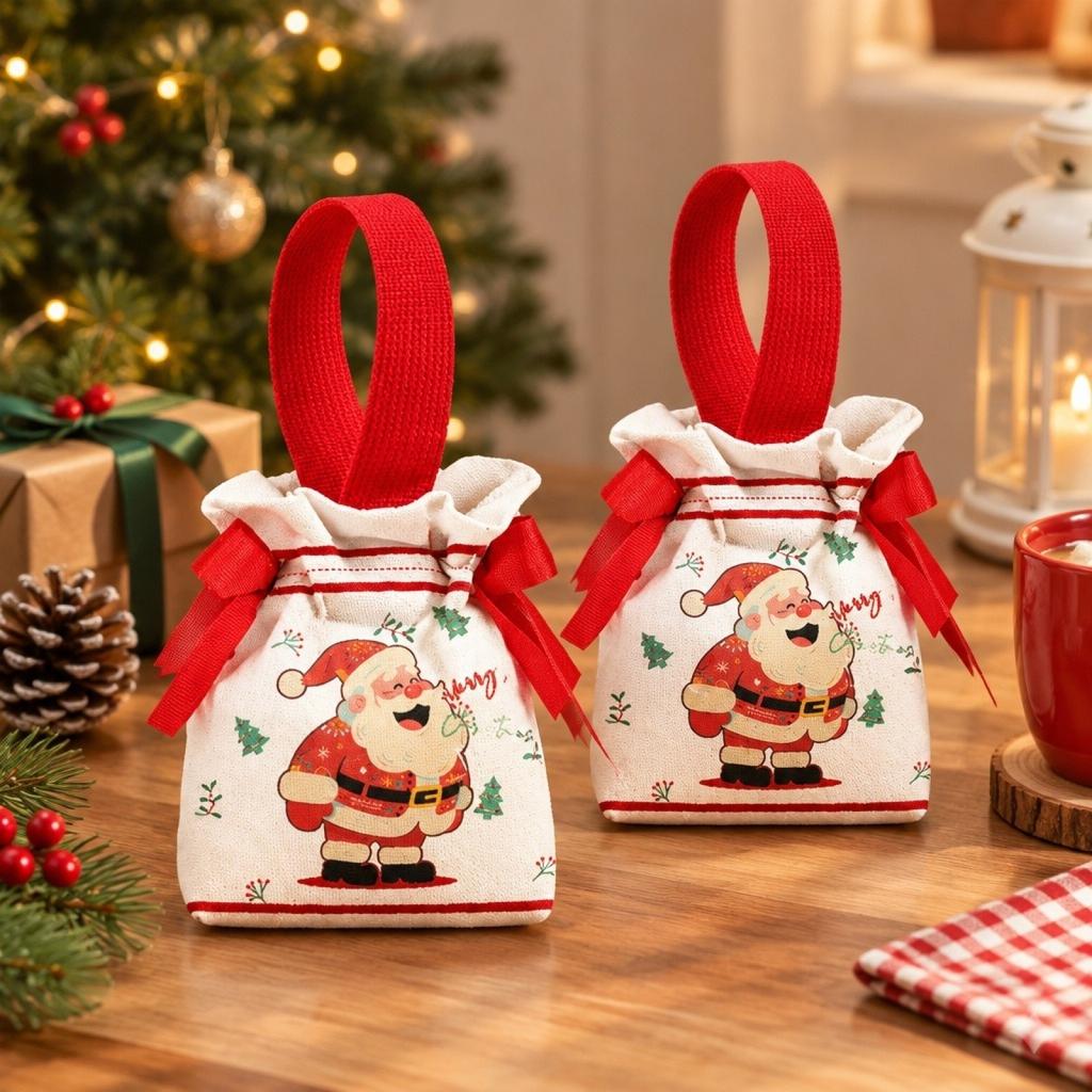 Small Christmas Gift Bags for Party Favors, Holiday Treats and Stocking Stuffers
