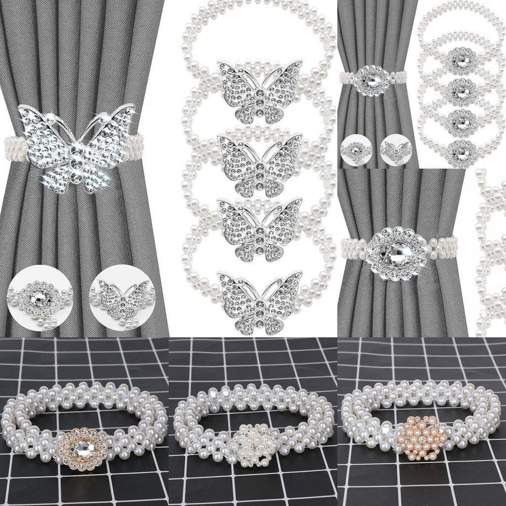 Deer Butterfly Shape Pearl Curtain Tieback For Living Room Bedroom Decorate