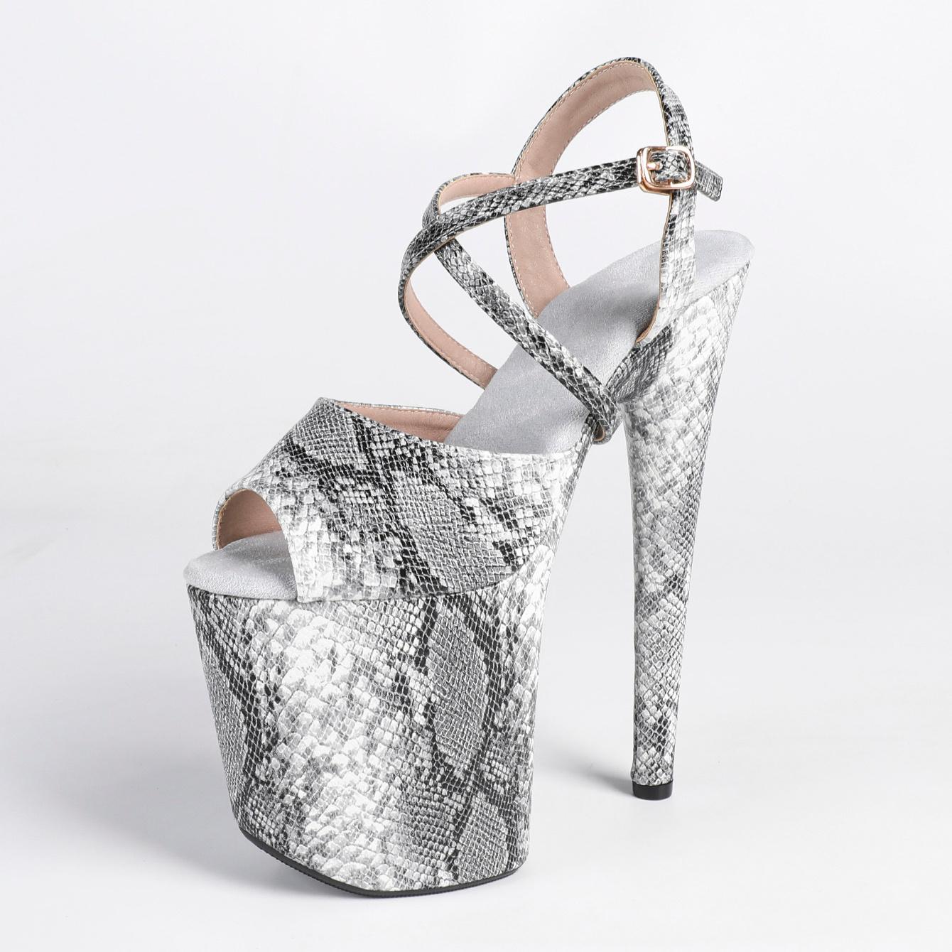 

Women s White Leopard Print Heeled Sandals Cross Strappy Platform Sandals Sexy Open Toe Party Dress Shoes 20cm Heel Fish Toe 36 белый