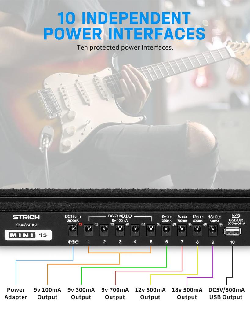 STRICH Powered Effects 38 X Lightweight Aluminum Alloy Pedal Board with Pedal Cable Bag and Strips PB-M15 Board, 13cm, 0.59kg, Hook-and-Loop