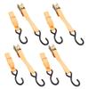4 Sets Ratchet Strap 25mmx6m 300kg Working Load 600kg Break Strength J Hook Heavy Duty Tie Down