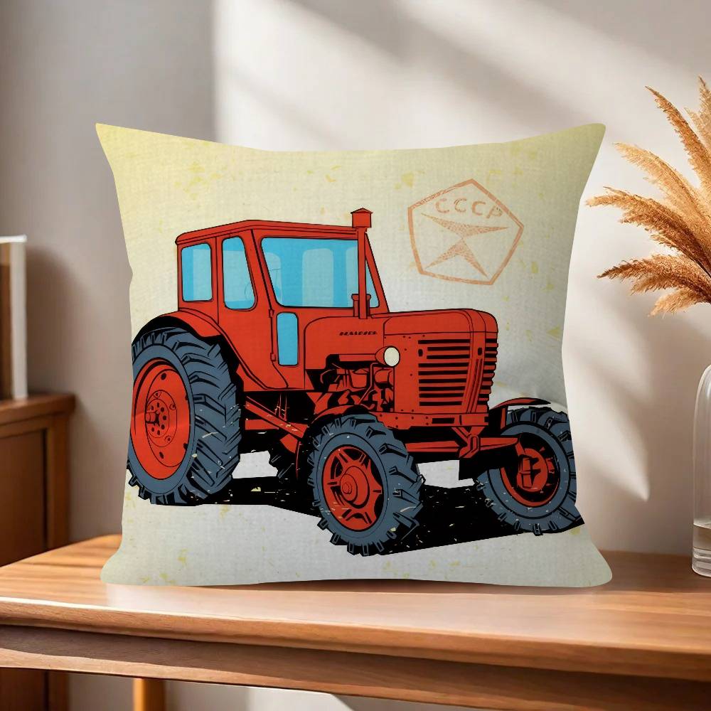 Car Tractor Decorative Cushion Cover Pillowcase Upholstery Sofa Throw Pillow Home Decor Pillowcas