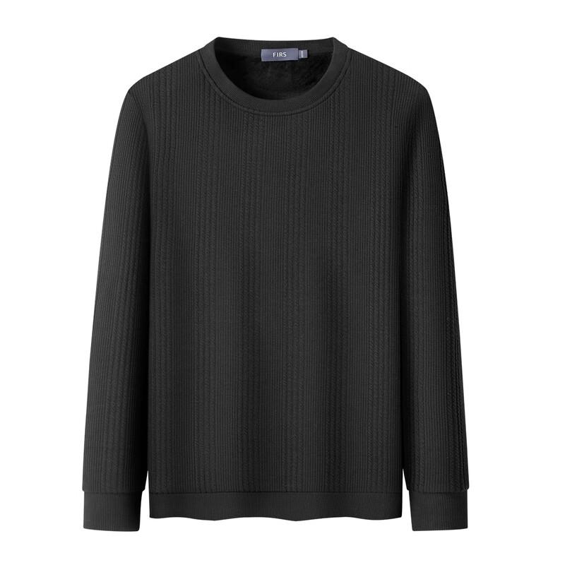 Shanshan Men's Ribbed Fleece-Lined Crew Neck Pullover