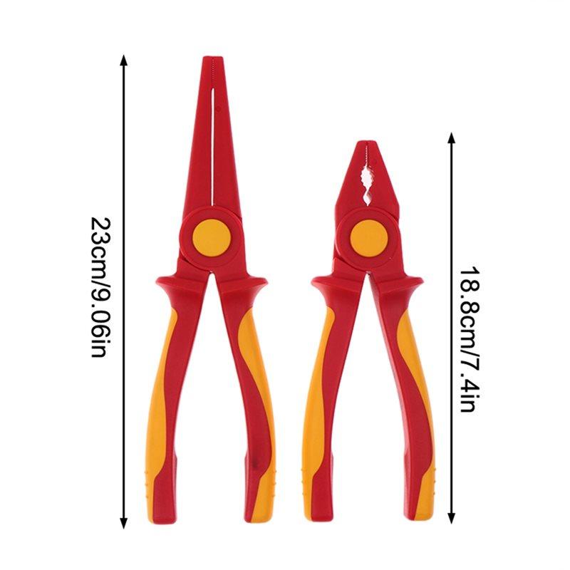 A25F-Insulated Pliers For Electrical Work- Non-Slip TPE Handles& Jaws 1000V Voltage Protection For Cutting And Gripping