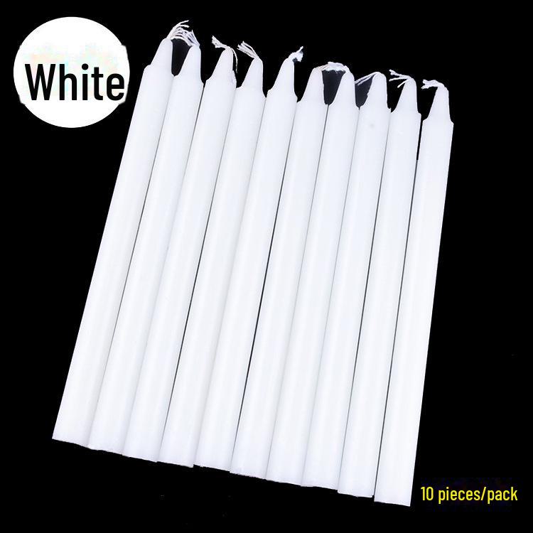 Red & White Long Rod Candles for Daily Use or Romantic Wedding Lighting, Low-Smoke, Perfect for Household Lighting and Emergencies