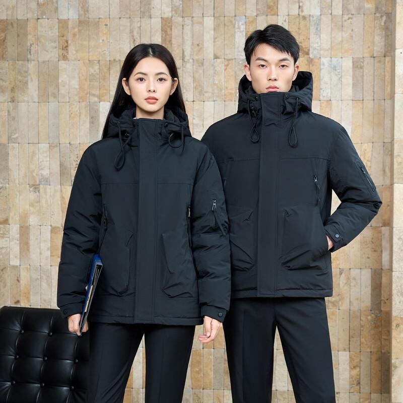 Tluoman Unisex Black Insulated Parka Work Jacket