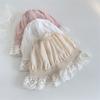 Newborn Baby Hat Lace Brim Rounded Top Solid Color Lace-up Beanie Hat Sun-Protection Accessories Cute Infant Cotton Bonnet Summer