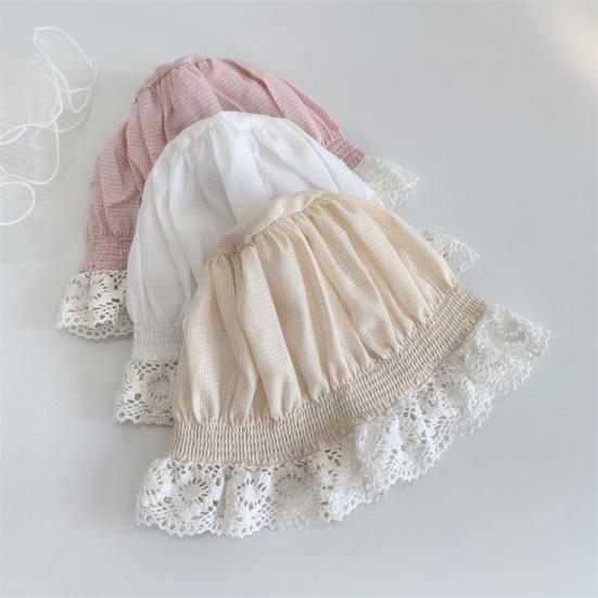 Newborn Baby Hat Lace Brim Rounded Top Solid Color Lace-up Beanie Hat Sun-Protection Accessories Cute Infant Cotton Bonnet Summer