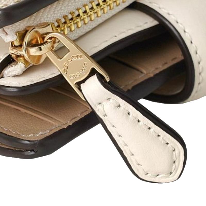 Coach Corner Zip 13 Classic Monogram Floral Print Canvas And Leather Wallet Medium Women Wallet Light-Khaki CH480-IMOT4