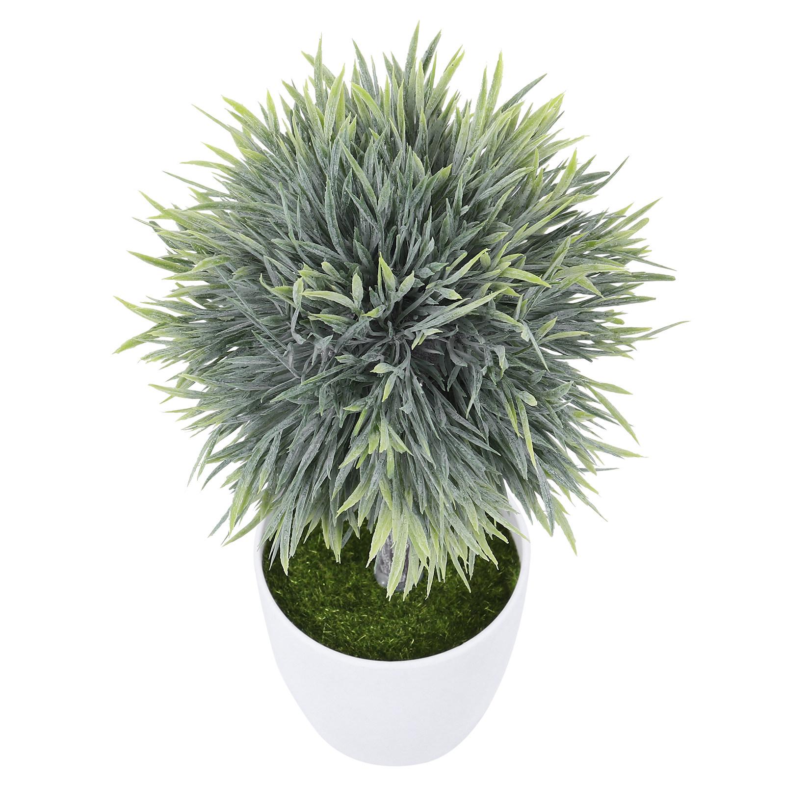 Artificial Spherical Bonsai Plant Desktop Decor Plastic Pot Resistant Fake Green Plant Home Window Office Realistic Bonsai 8X18CM