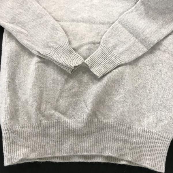 Italiaanse A.P.C. 100% Wol V-hals Trui Heren S Lichtgrijs cBH560(GEBRUIKT)