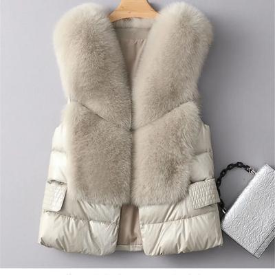 Women Vest Coat Autumn Short Jacket Iimitation Fox Fur Vest Winter OutCoat Waistcoat Sleeveless Coat