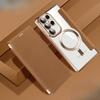 Samsung S25FE Electroplated Gold Shield Magnetic Leather Case Mobile Phone Case A56 Full Cover Flip Cover Protective Case