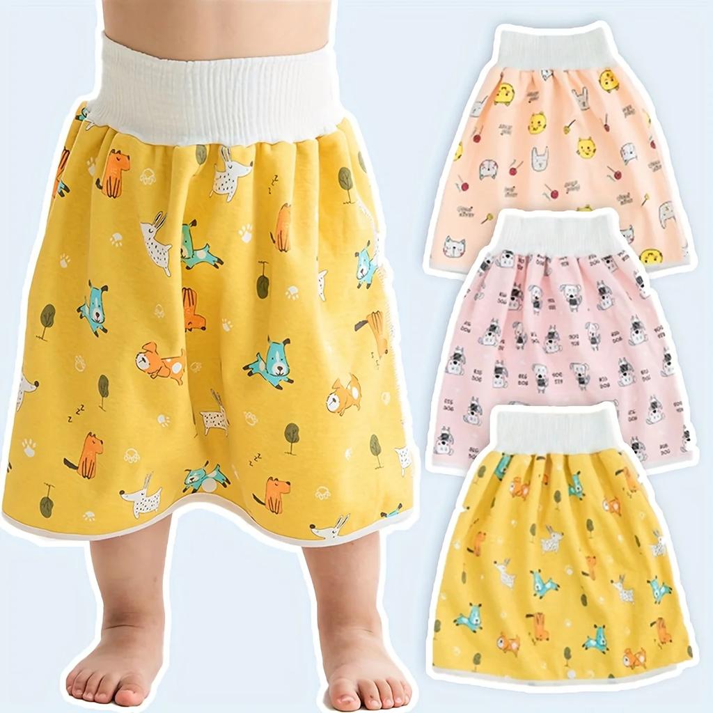 Reusable Baby Diaper Skirt 3pcs Cute Simple Multi-Color Leak-Proof Nappy Cover for Boys Girls Potty Training Essential Supplies