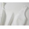 Elegant Dress for Women French White Sleeveless Square Neck Bodycon Dress with Pleats