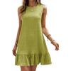 YYFS Women's Summer Midi Dress O-Neck Sleeveless Dress Loose Waistline Party Club Dresses