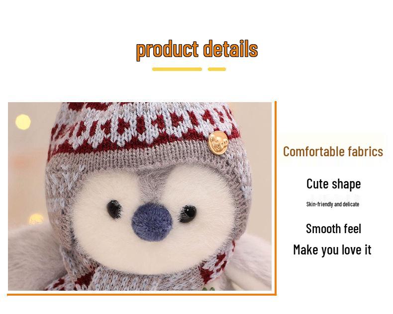 Japanese Style Harbin Penguin Plush with Scarf & Hat - Adorable Cultural Gift