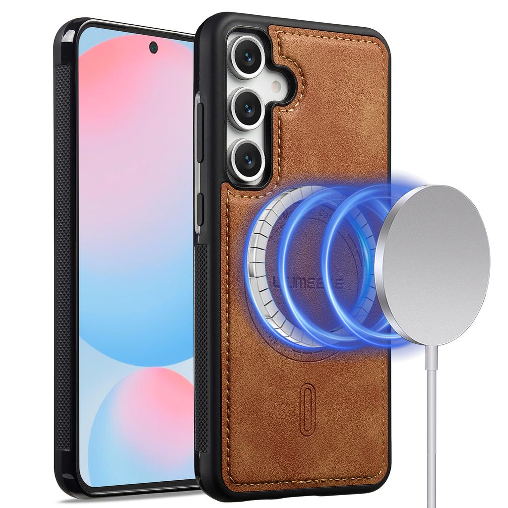 LC.IMEEKE L6 For Samsung Galaxy A35 5G Case PU Leather Coated PC TPU Phone Cover Magnetic Case