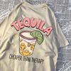 Tequila Cheaper Than Therapy Mens Tops Simplicity Loose Streetwear Creativity Crewneck T-Shirts O-Neck T-Shirt For Women