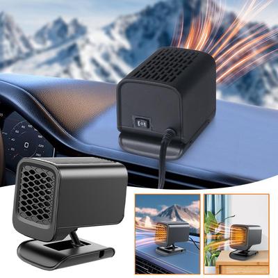 Car Heater 12/24V Portable Car Heating Fan 2 In 1 Cooling Windshield Heater Rotation Heating 360° Window Auto Fan Defroster U6W8