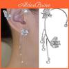 1pc Wrap Ear High Earring Gloss Dress Up Without Piercing Trendy Shiny Cubic Zirconia Butterfly Ear Cuff Party Jewelry