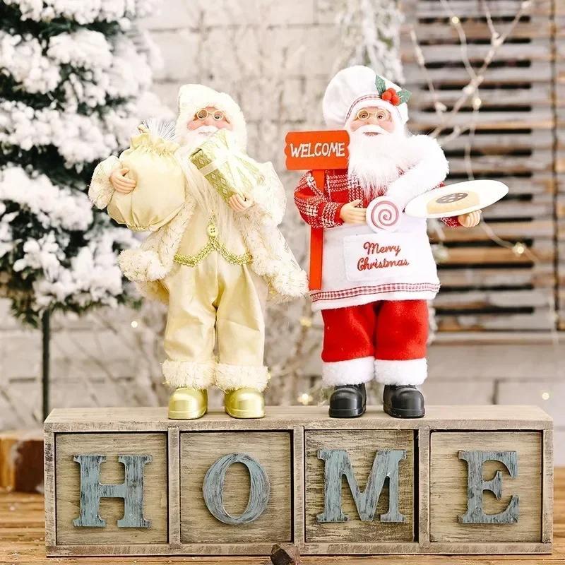 Multicolor Santa Claus Christmas Figurine Decoration Fit School Christmas Celebration Home Holiday Decoration Christmas Decor