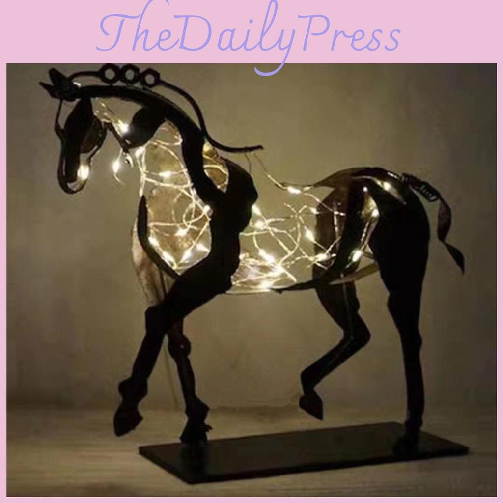 Adonis Horse Metal Sculpture With Lighting For Home Decor And Gift Giving