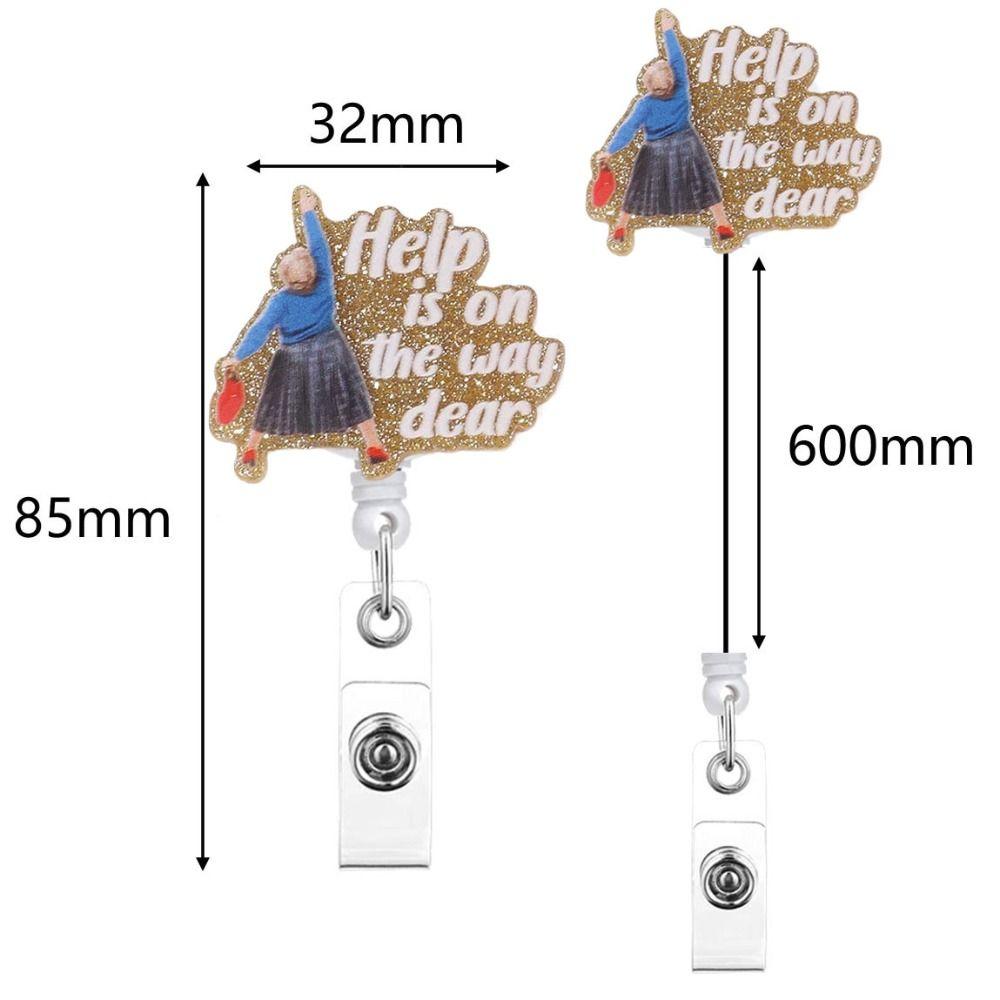 Acrylic Retractable Badge Reel Help Is on The Way Dear Name Holder ID Badge Holder  Students