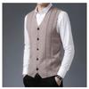 Men S Middle Age Sleeveless Knitted Cardigan Jacquard Dad Vest