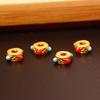 Matte Gold Dragonfly Eye Beads with Nepal Turquoise Inlay for DIY Jewelry