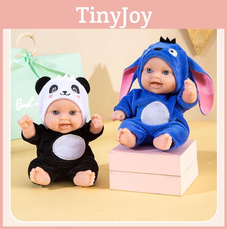 Adorable 8-inch Plush Reborn Doll Panda Realistic Baby Toy Birthday Gift For Girls