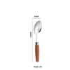 Japanese 304 Stainless Steel Cutlery Set with Wooden Handles: Knife, Fork, Spoon, Dessert Spoon, and Steak Knife for Western Cuisine and Hotel Use.