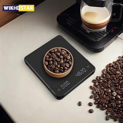 Digital Rechargable Coffee Scale with Timer LED Screen Espresso USB 3kg Max.Weighing 0.1g High Precision Measures Kitchen Scale
