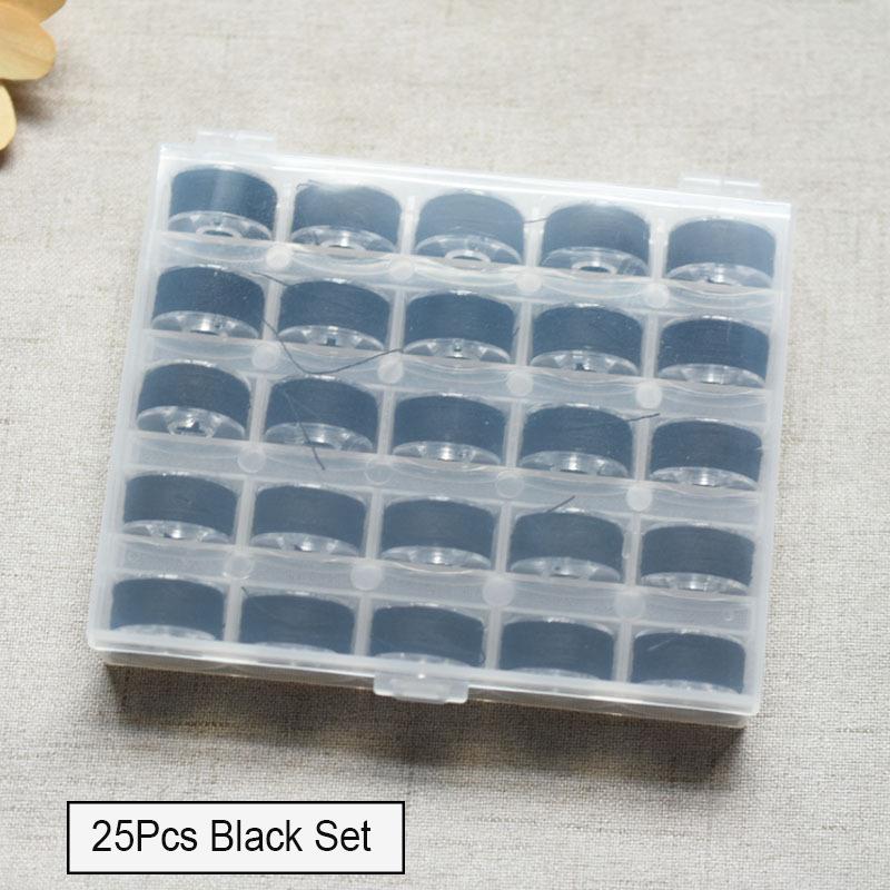 25/36 Colors Set Bobbin Thread Polyester Thread Spools Sewing Machine Bobbins With Storage Box For Embroidery Sewing Accessories