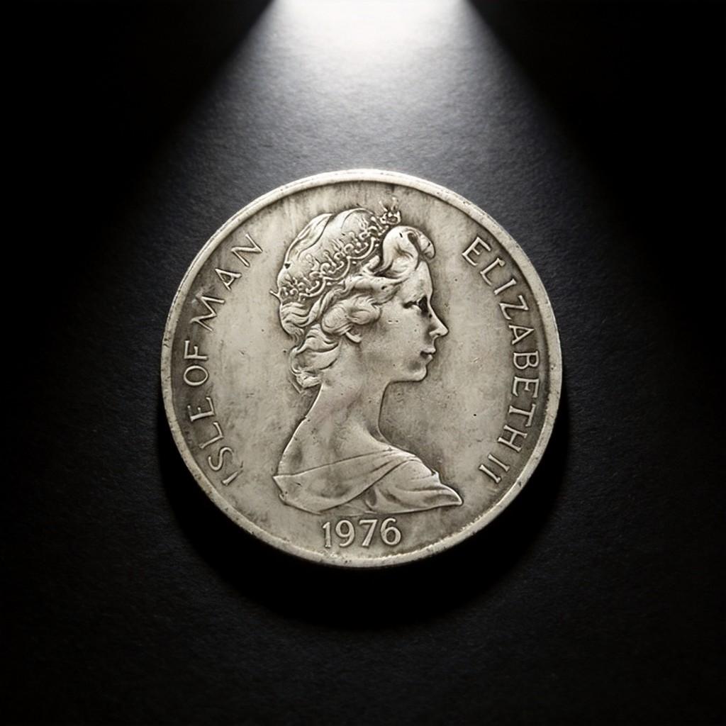 Elizabeth Ii Manx Silver Coin With Antique Finish For Collectors And Decor