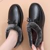 Shoes cotton shoes winter soft-soled comfortable leather shoes women's middle-aged and old warm shoes non-slip flat-soled velvet elderly shoes women