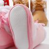 Baby Girl Booties with Bow Plush Non-Slip Sole First Walkers Warm Color-Block Shoes for Infant 0-12 Months