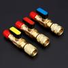 3Pcs HVAC A/C Straight Shut-off Ball Valve Adapter Tool for R410a R22 R12 1/4" 5/16" SAE Male Air Condition Refrigeration Tools