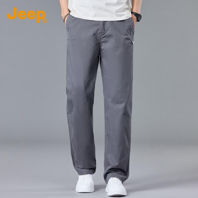JEEP Men's 100% Cotton Straight-Leg Casual Pants